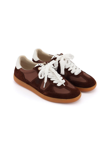 CHERRY - Baskets en cuir Marron/Chocolat