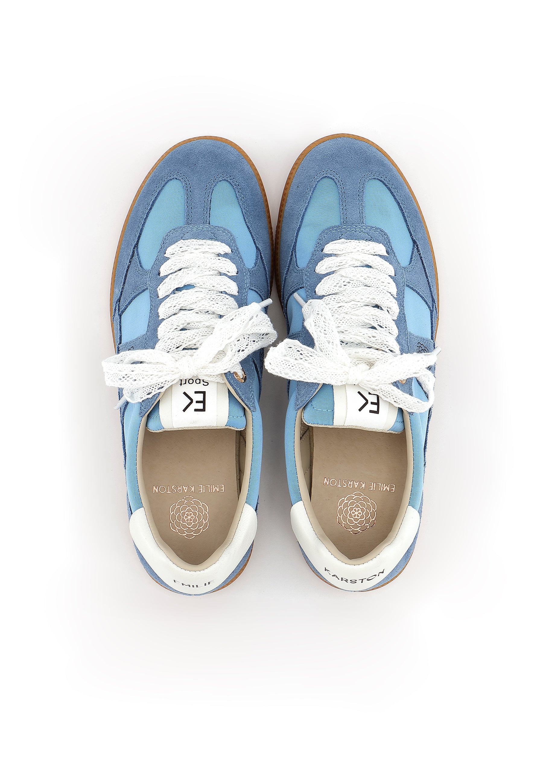 CHERRY - Baskets en cuir Bleu/Jean