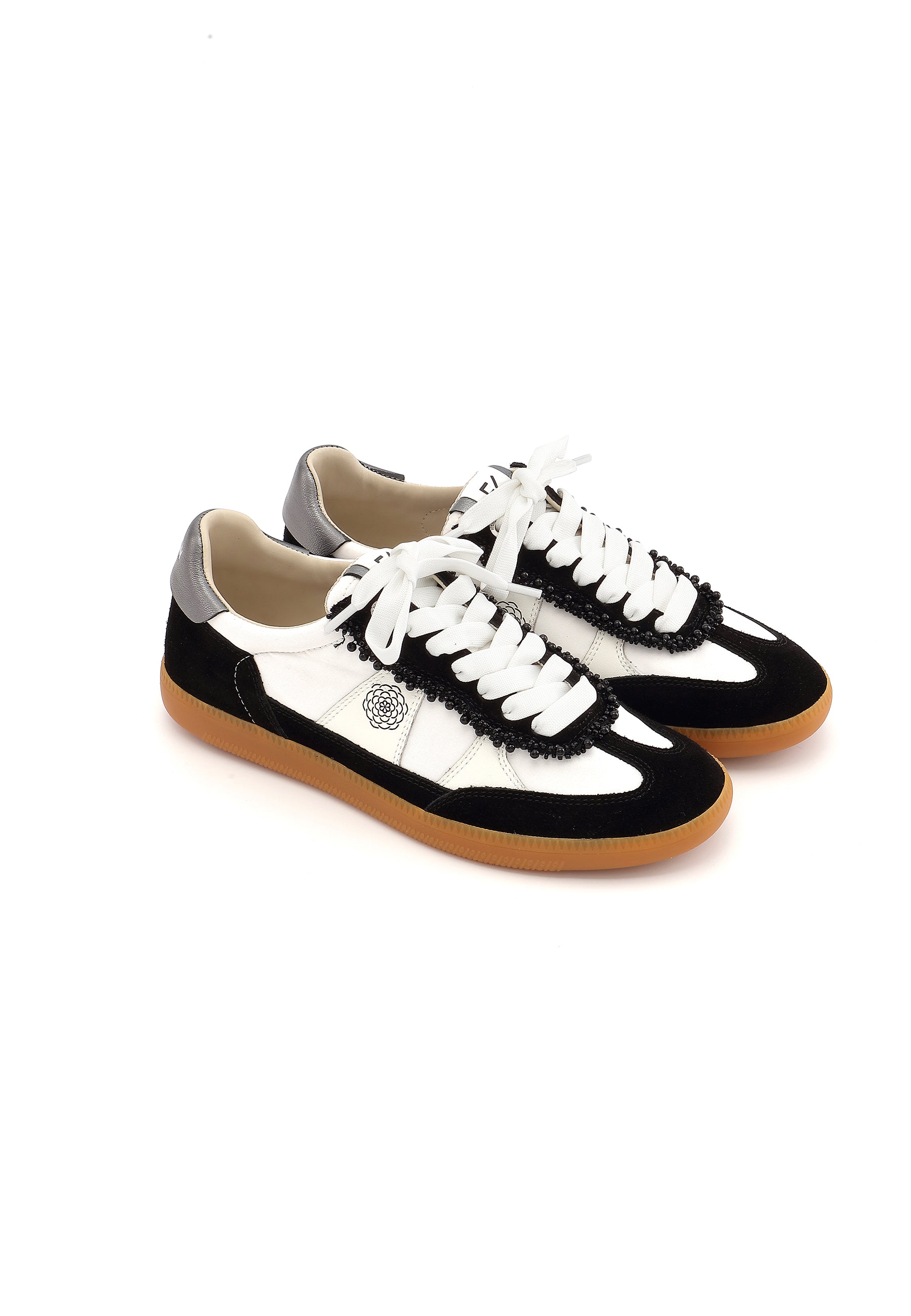 CHERRY - Baskets en cuir Blanc/Noir