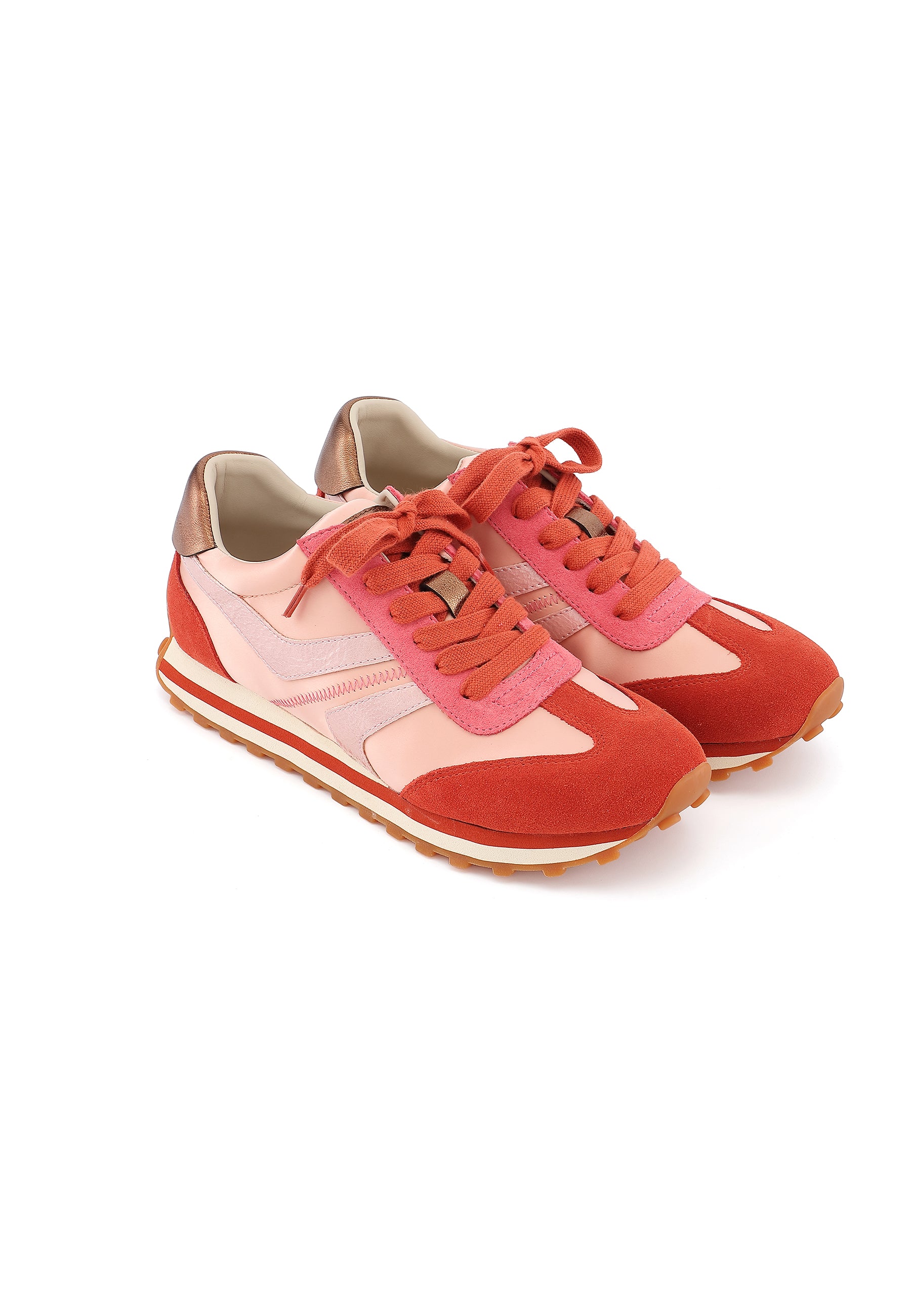 CORINNE - Baskets en cuir Brique