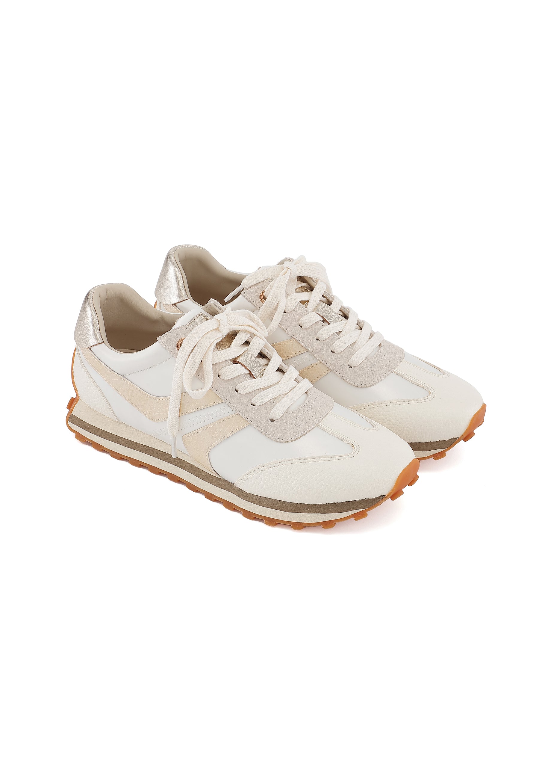 CORINNE - Baskets en cuir Crème