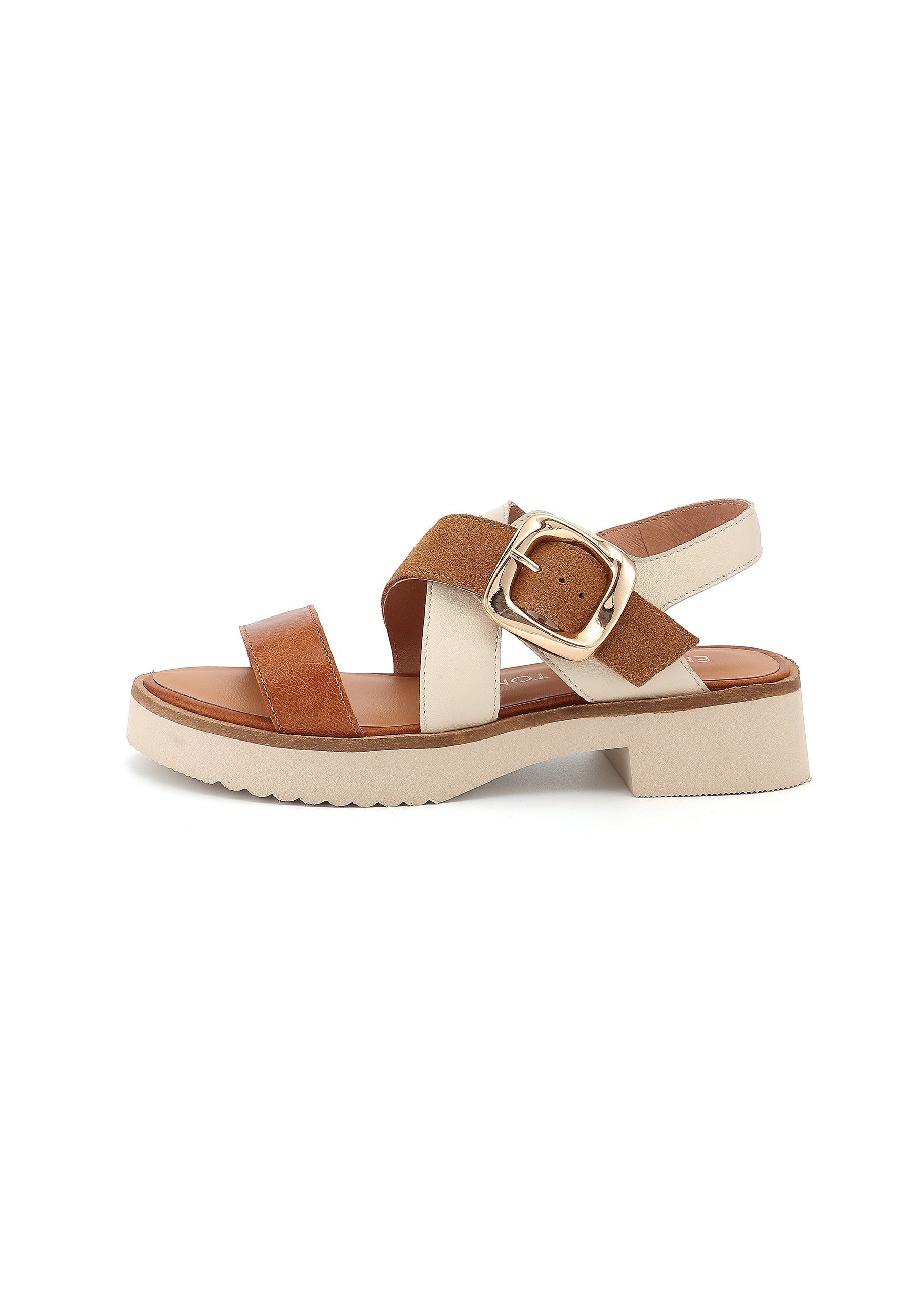 DANAE - Sandales à Plateforme en Cuir Camel