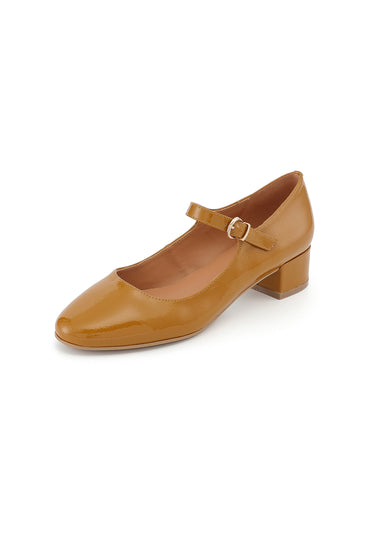 DORIE - Escarpins en Cuir Marron/Caramel