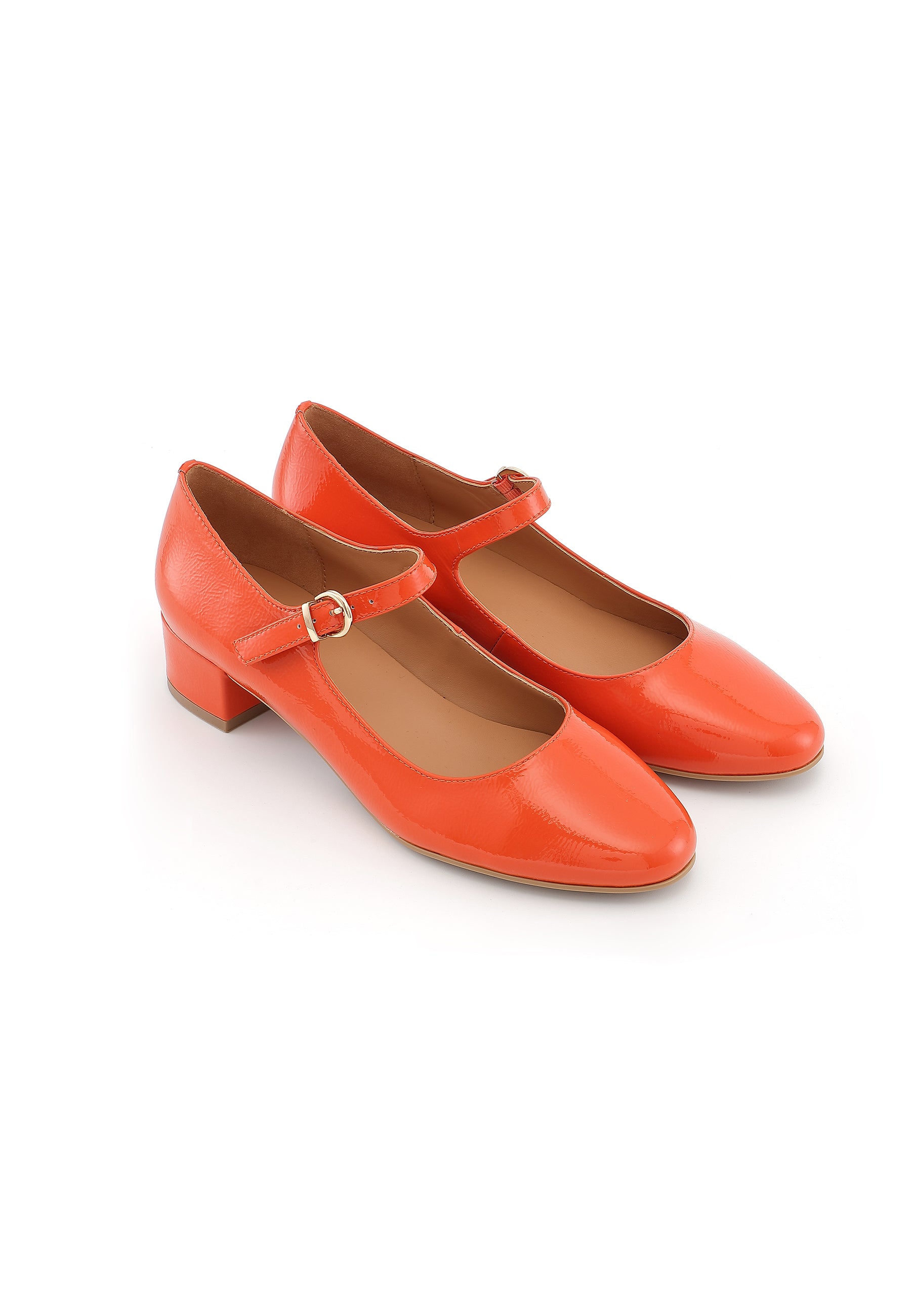 DORIE - Escarpins en Cuir Orange
