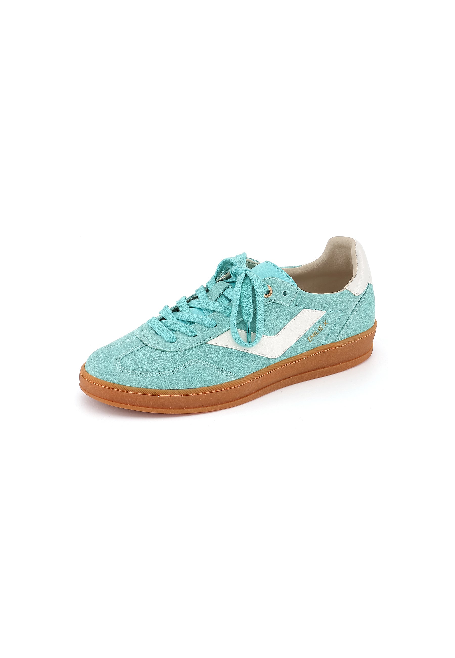 ELVA - Basket en cuir Bleu Turquoise
