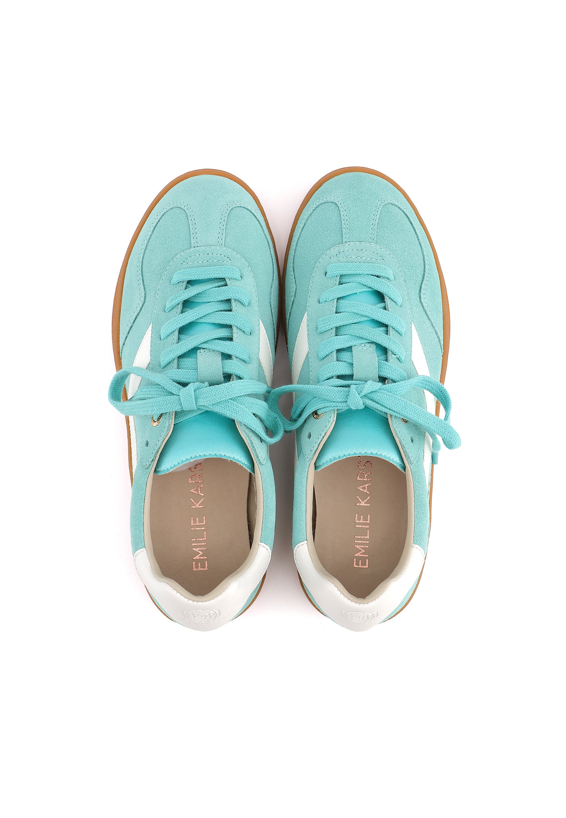 ELVA - Basket en cuir Bleu Turquoise