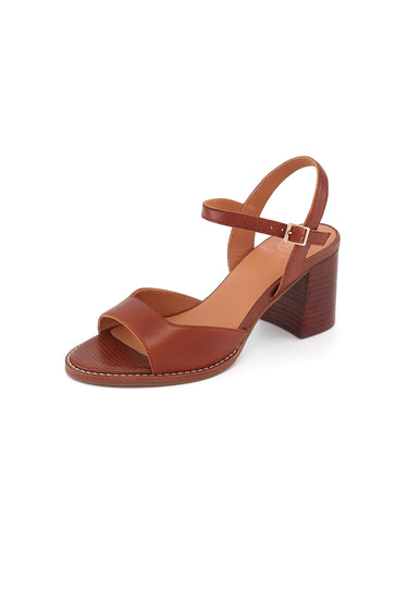 ESLA - Sandales en cuir à talons Camel