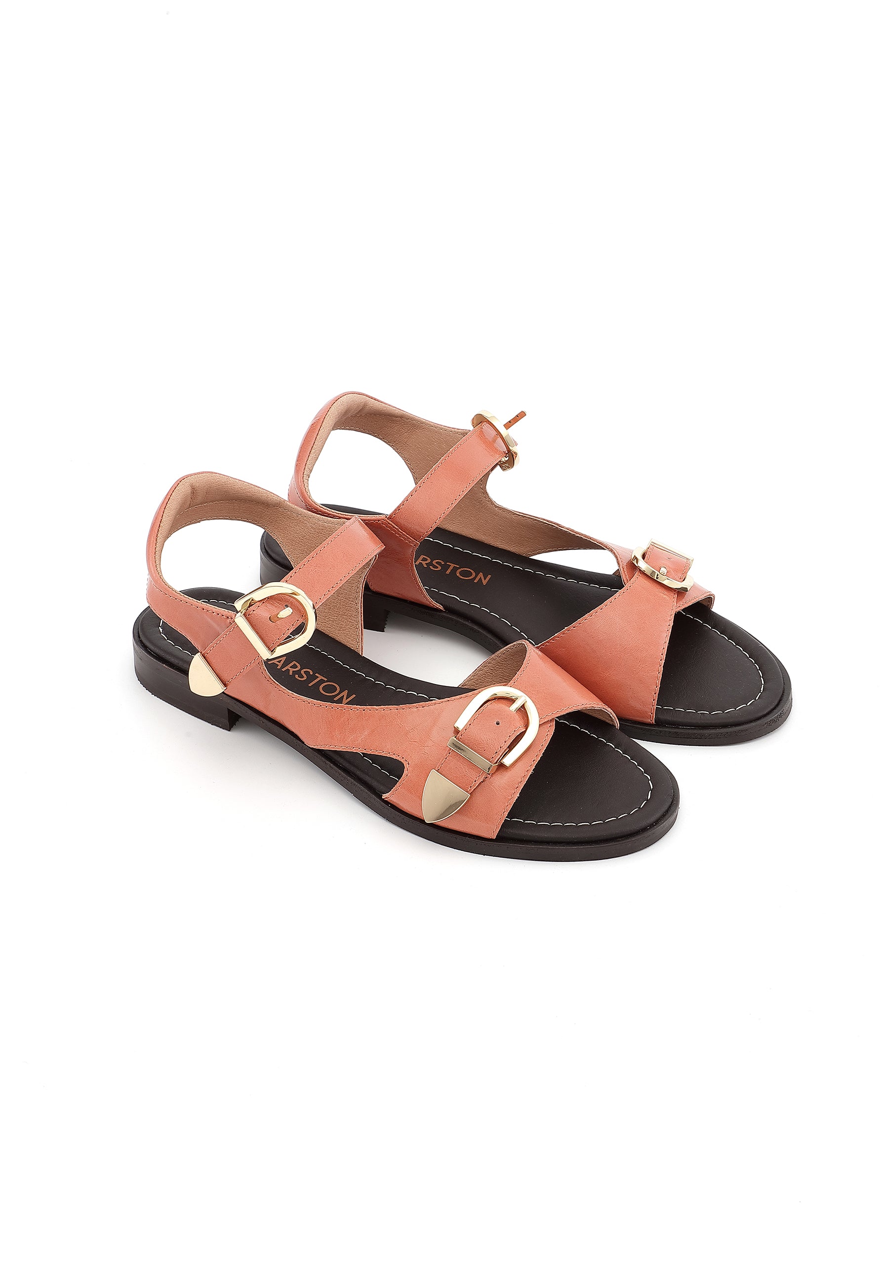 FIONA - Sandales à Petits Talons en Cuir Rose