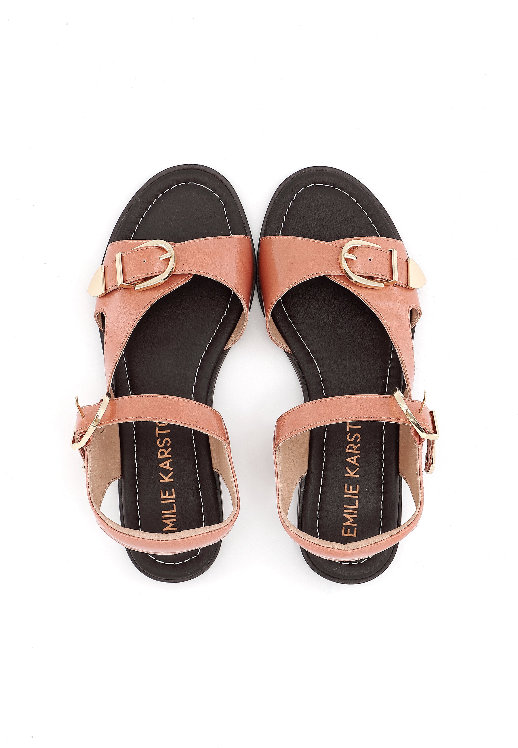 FIONA - Sandales à Petits Talons en Cuir Rose