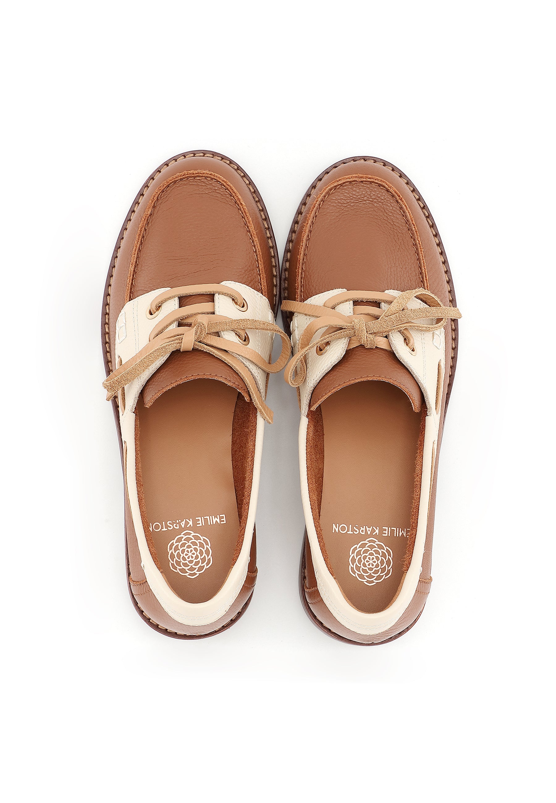 FLORE - Derbies en cuir Marron/Cognac