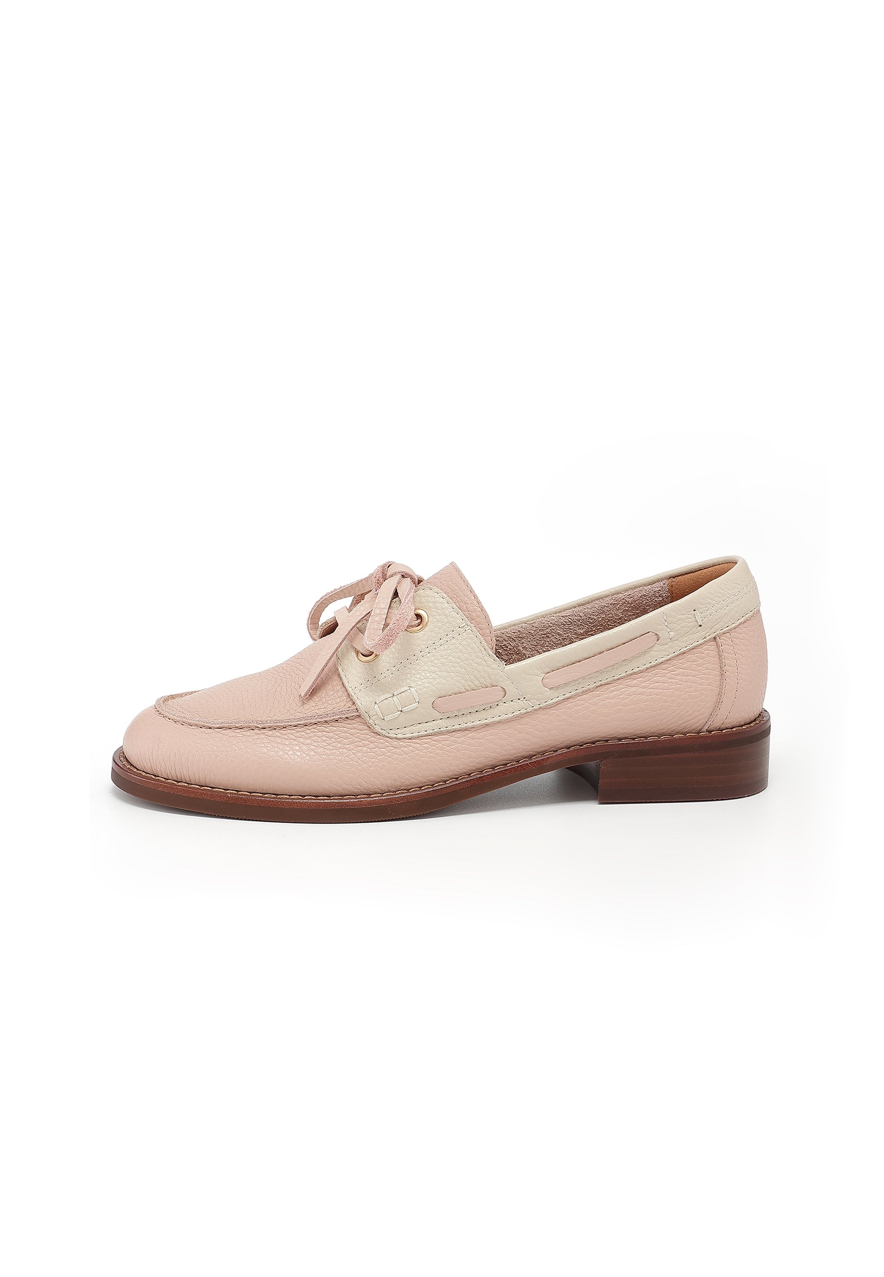 FLORE - Derbies en cuir Rose