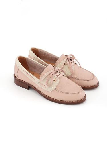 FLORE - Derbies en cuir Rose
