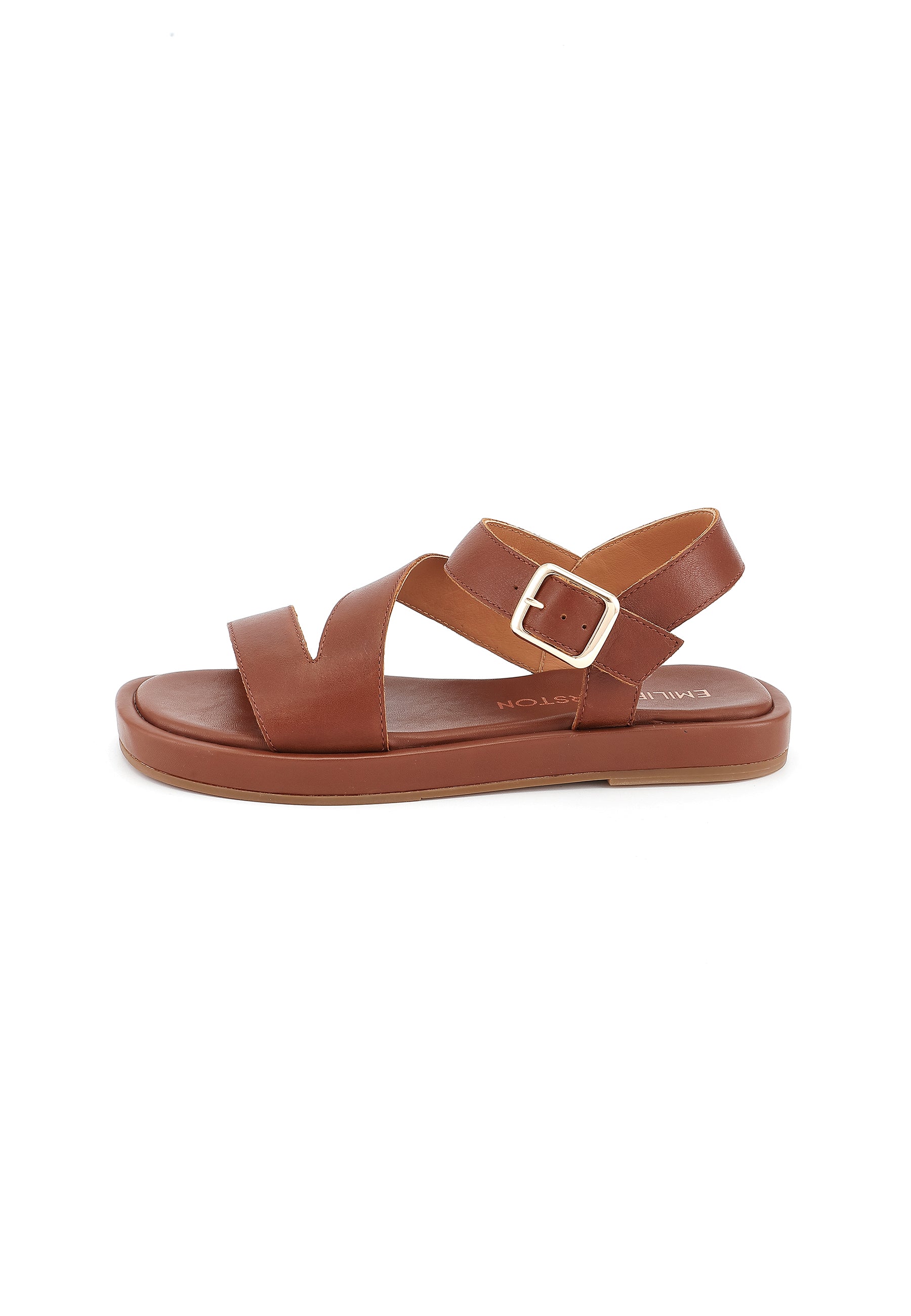 HERA - Sandales Bride Large en Cuir Camel