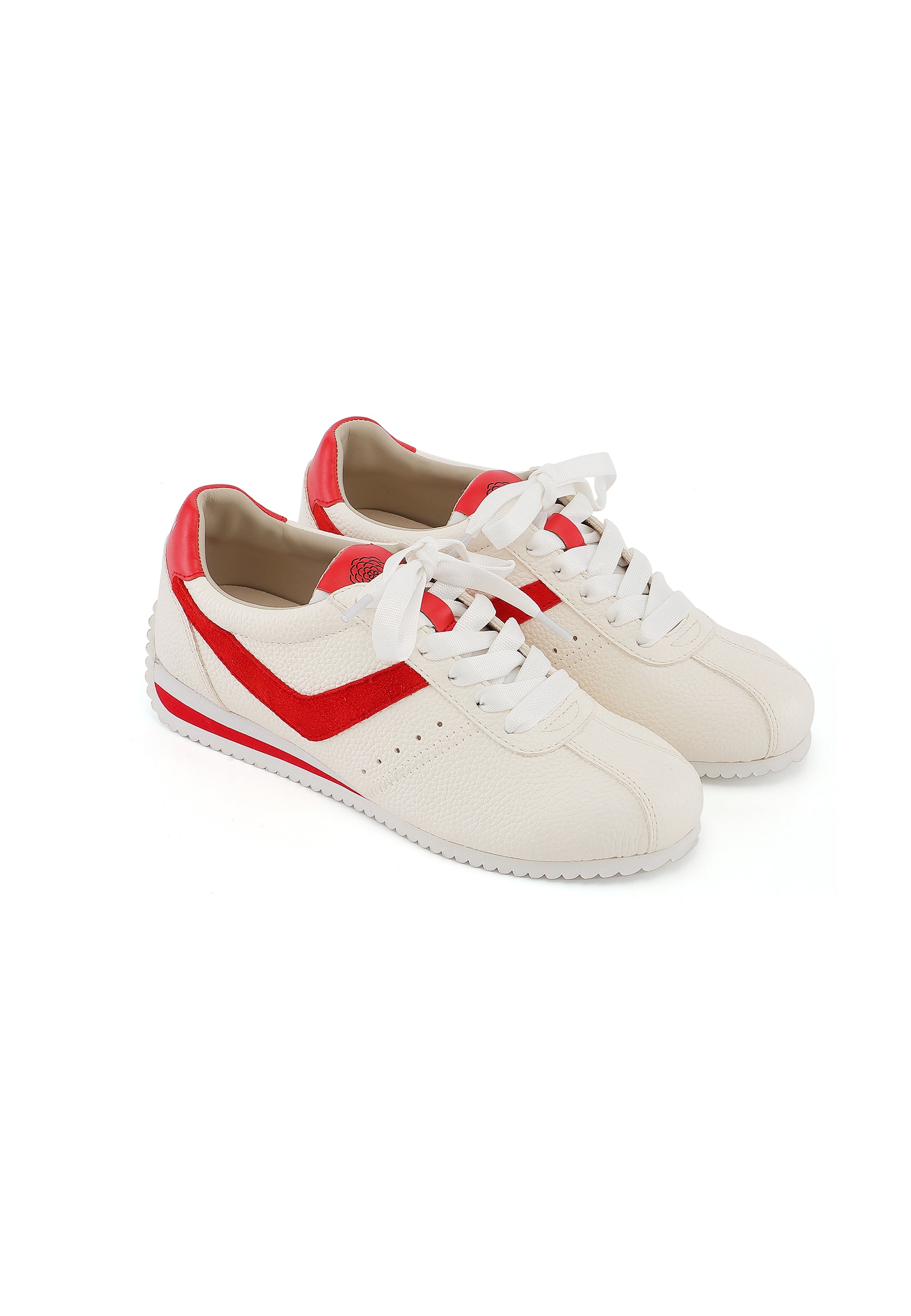 KANO - Baskets en cuir Blanc/Rouge