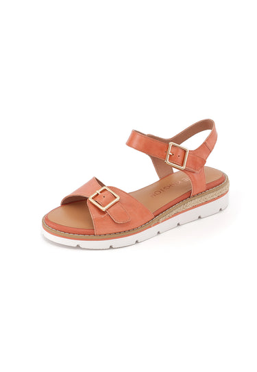 KIKA - Sandales Semelles Blanches en Cuir Rose Saumon