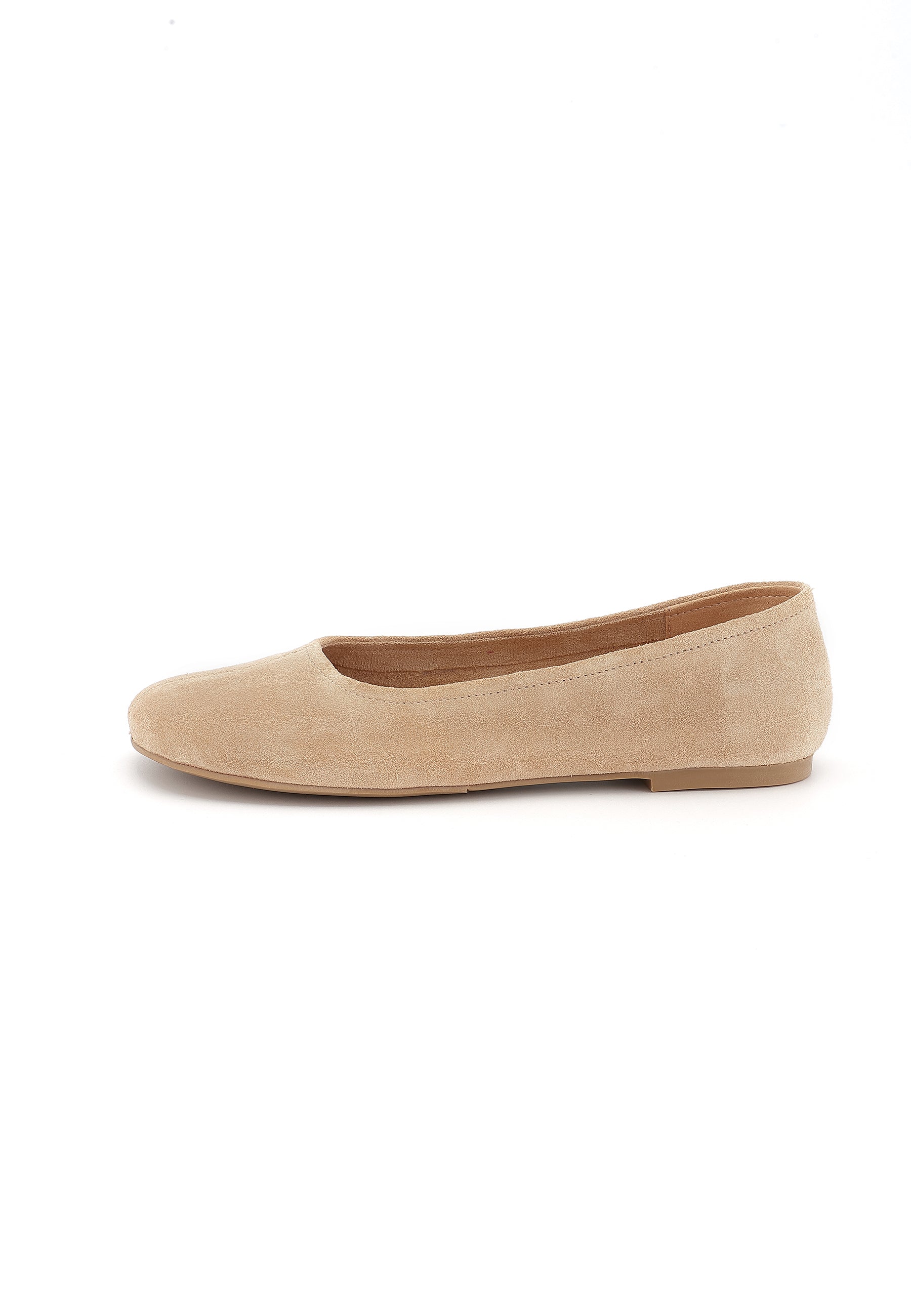 LENA - Ballerine en Cuir Suédé Beige