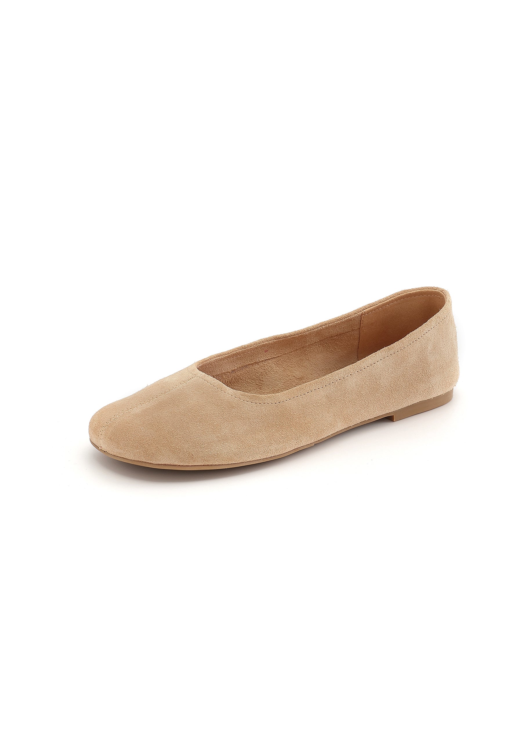 LENA - Ballerine en Cuir Suédé Beige