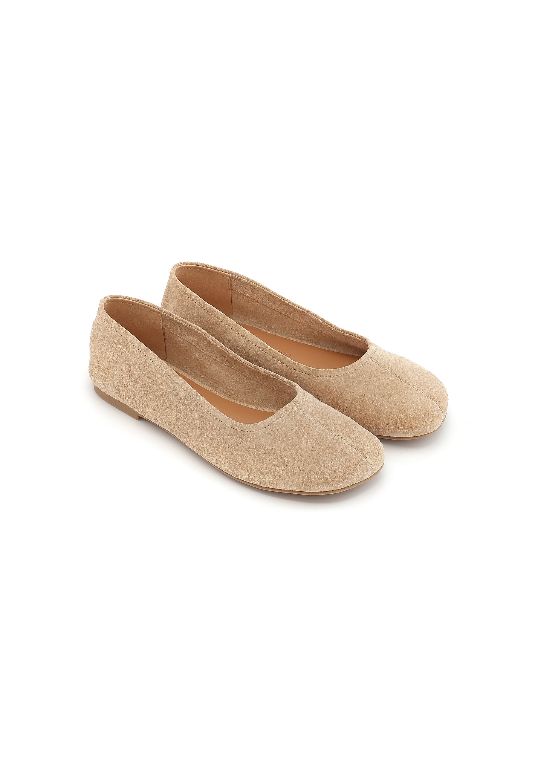 LENA - Ballerine en Cuir Suédé Beige