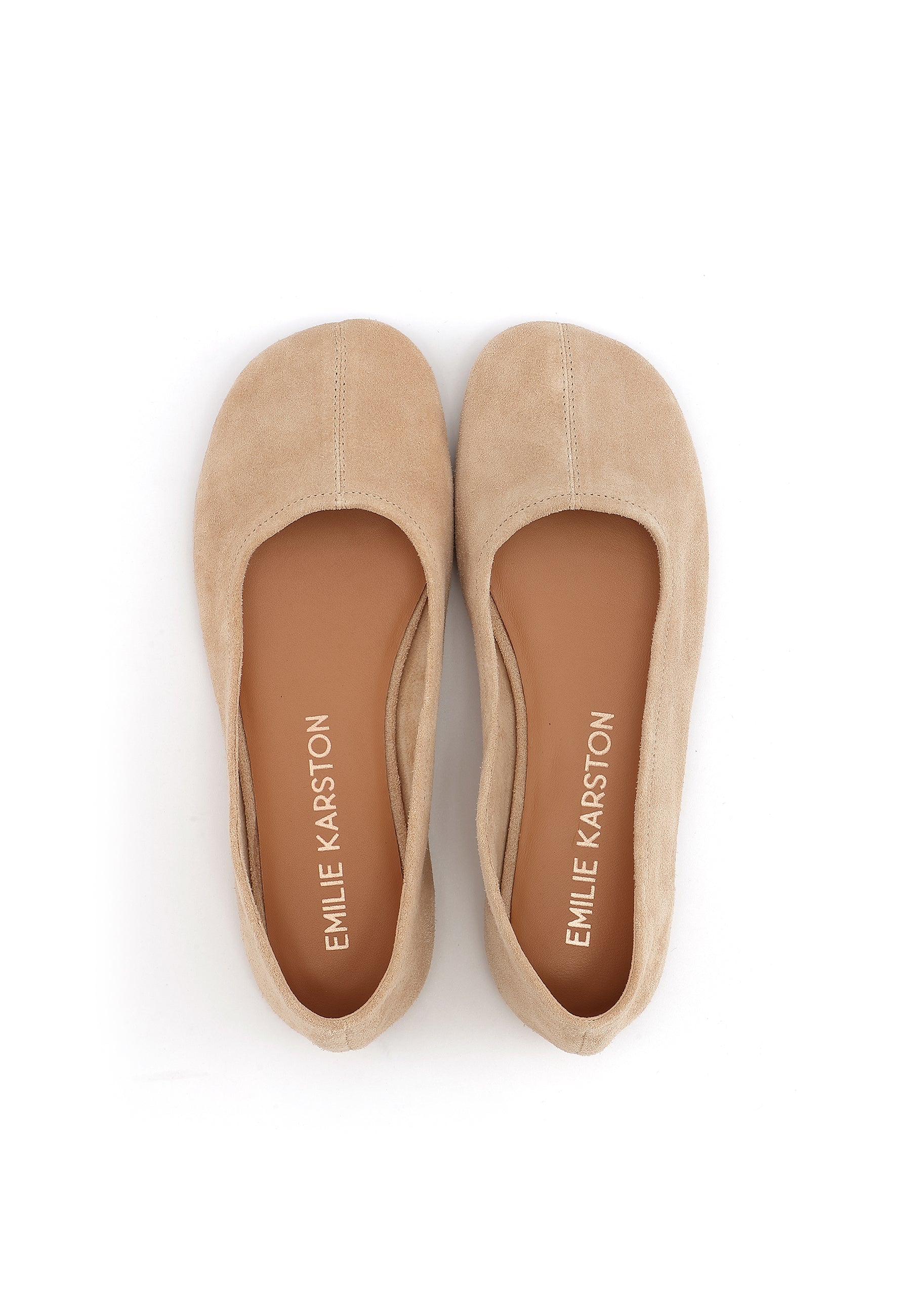 LENA - Ballerine en Cuir Suédé Beige