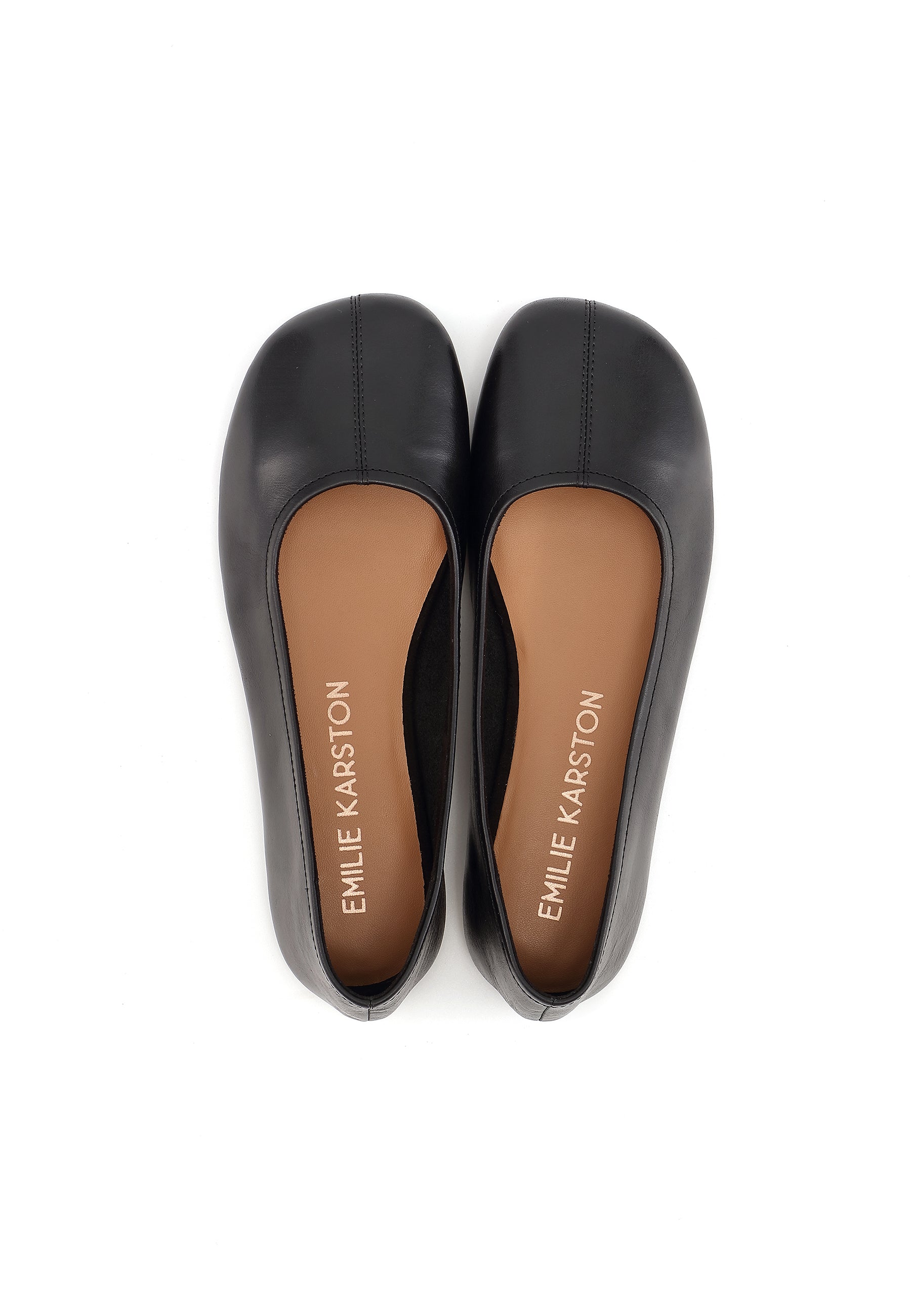 LENA - Ballerine en Cuir Lisse Noir