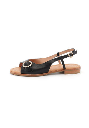 LENNON - Sandales en Cuir Noir