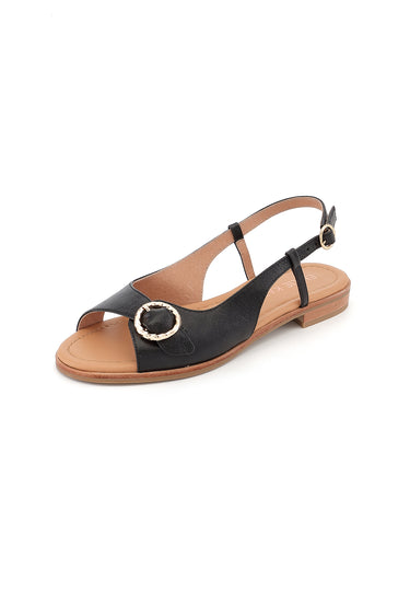 LENNON - Sandales en Cuir Noir