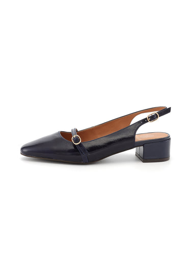LINA - Escarpins moderne en cuir Marine