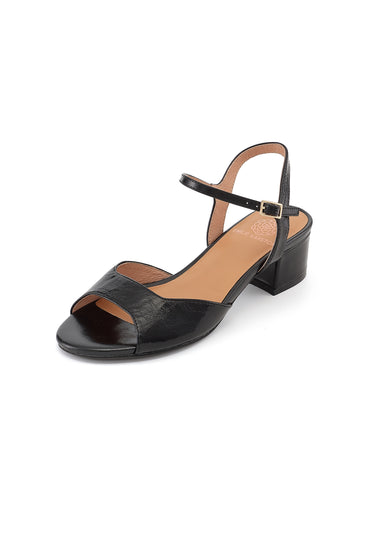 LOUCIA - Sandales à Talons en Cuir Noir