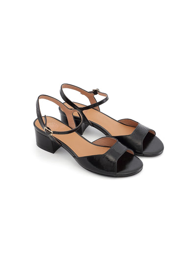 LOUCIA - Sandales à Talons en Cuir Noir