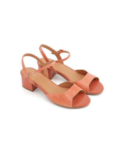 LOUCIA - Sandales à Talons en Cuir Rose