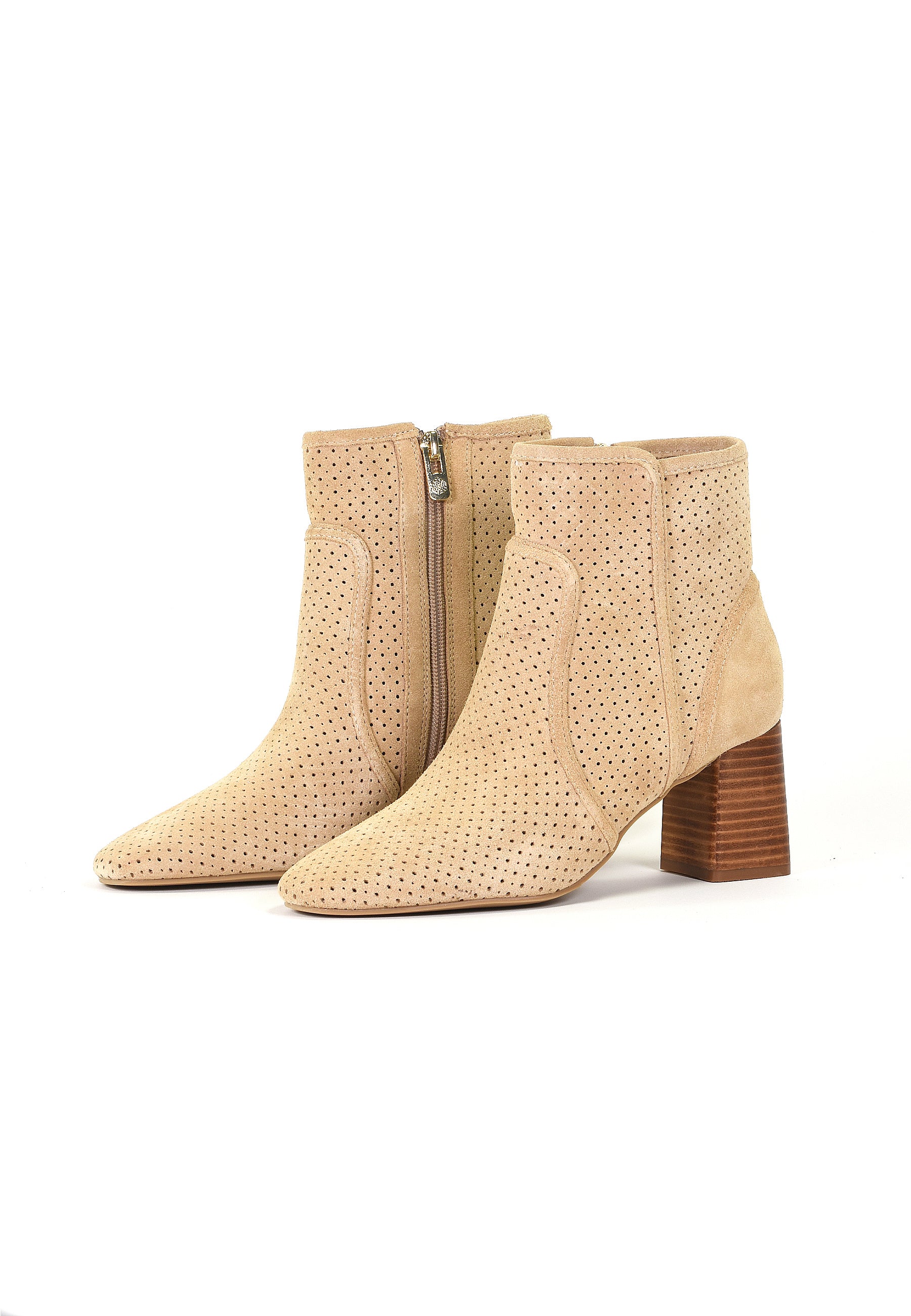 LOUNA - Bottines en cuir Beige