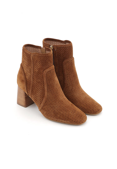 LOUNA - Bottines en cuir Marron/Cognac