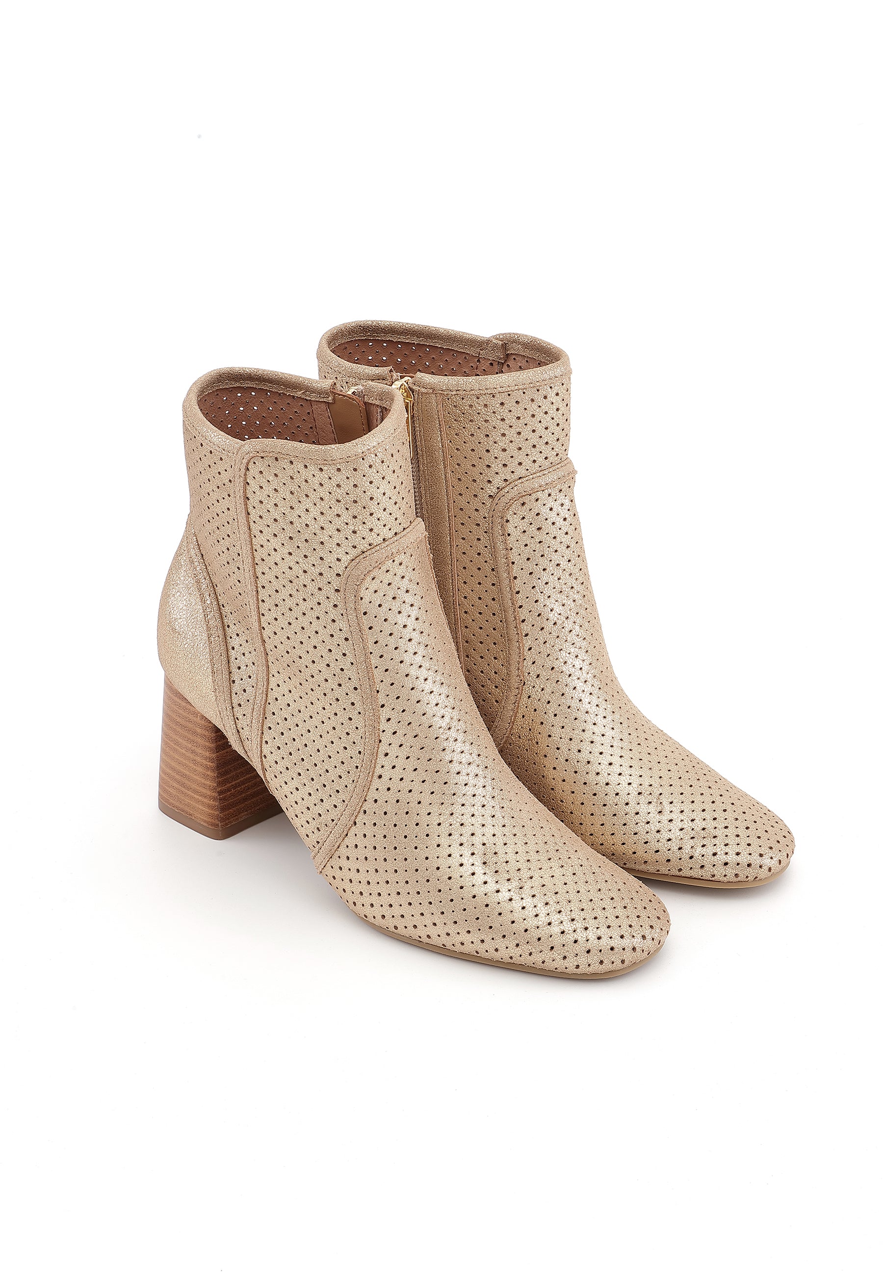 LOUNA - Bottines en cuir Or