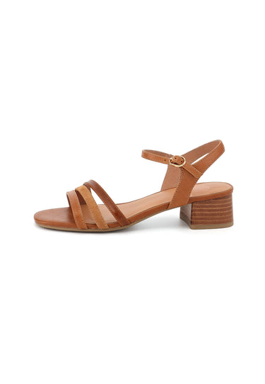 LUAN - Sandales à talons en cuir Camel