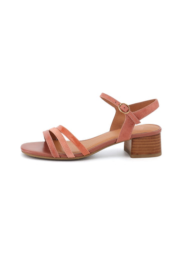 LUAN - Sandales à talons en cuir Rose
