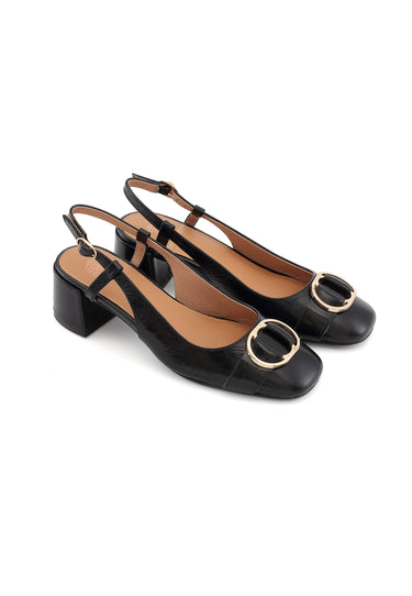 MAÉ - Escarpins avec boucle en cuir Noir