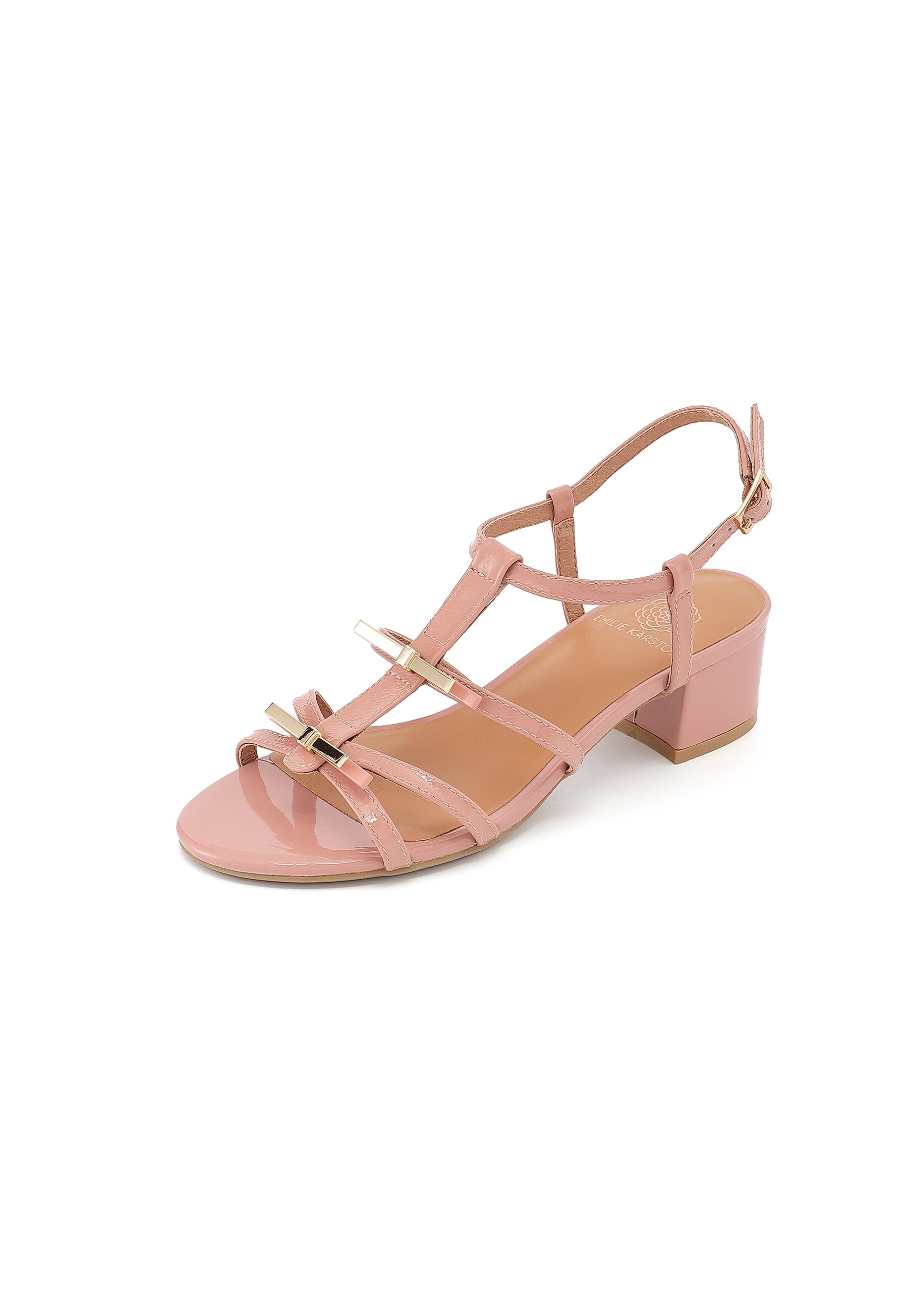 NELIA - Sandales à Talons en Cuir Rose