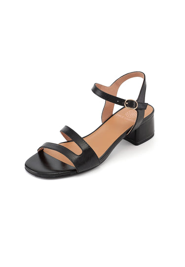OYSHA - Sandales à Talons en Cuir Noir