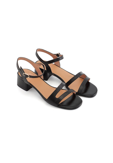 OYSHA - Sandales à Talons en Cuir Noir