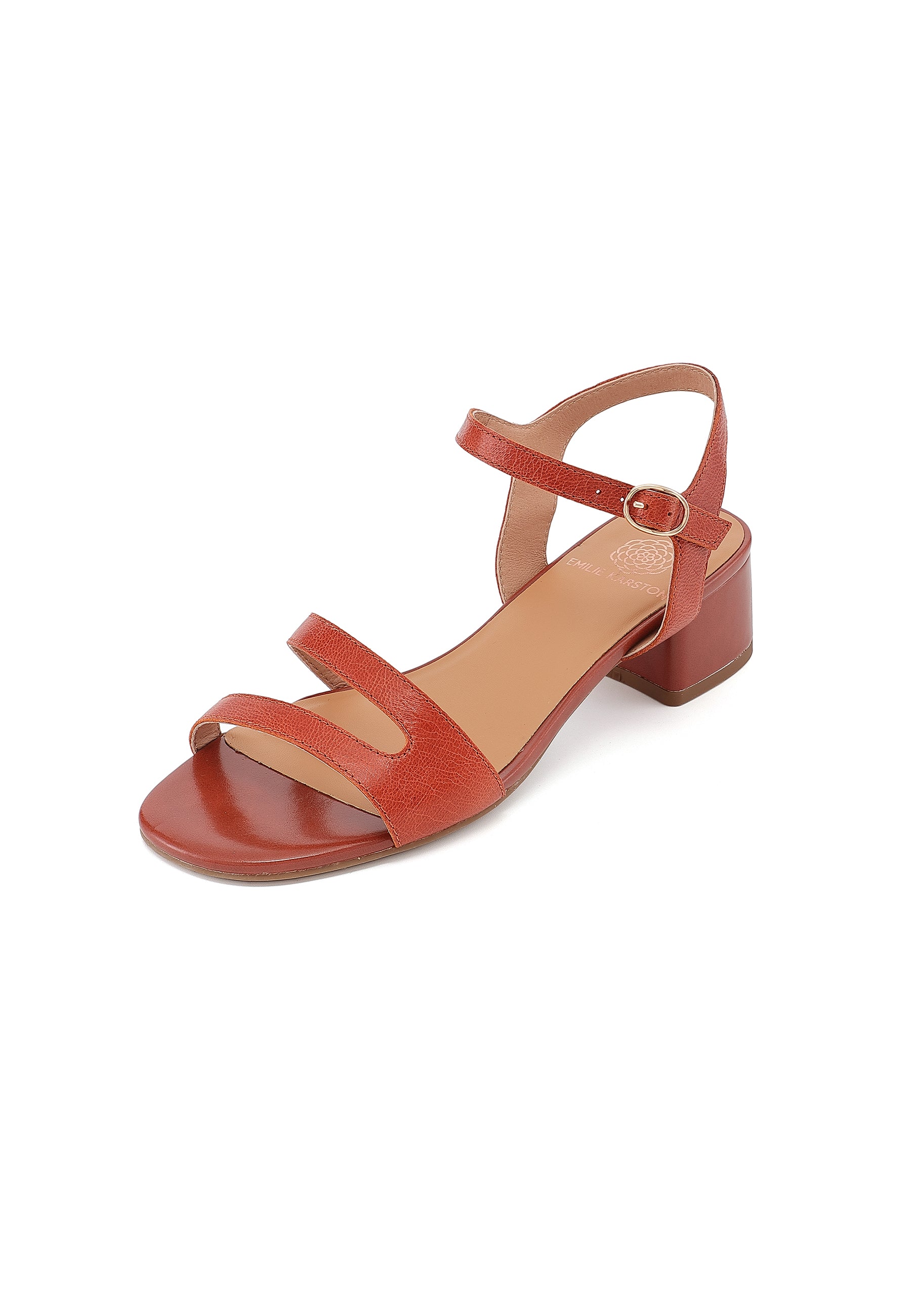 OYSHA - Sandales à Talons en Cuir Orange