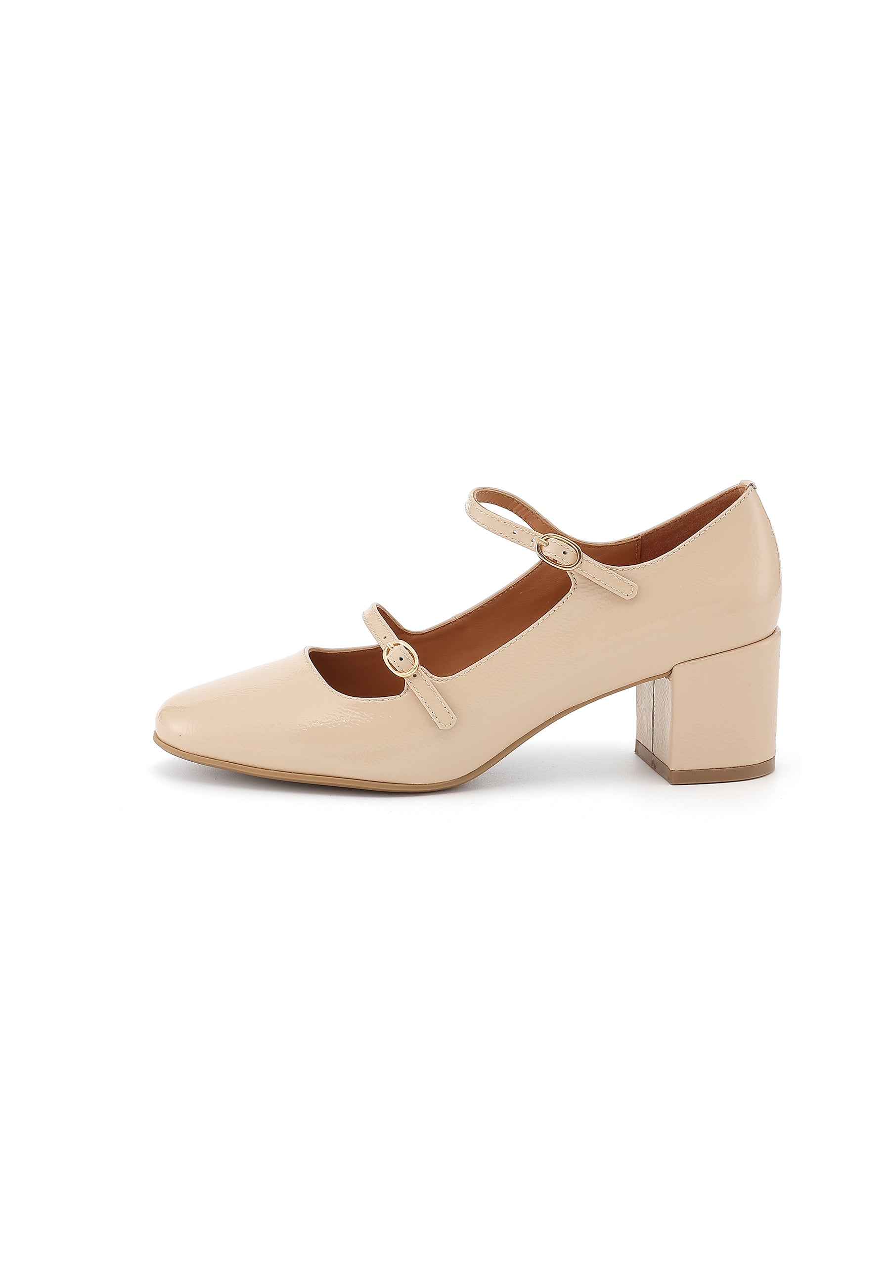 PIVOINE - Escarpins en cuir verni beige
