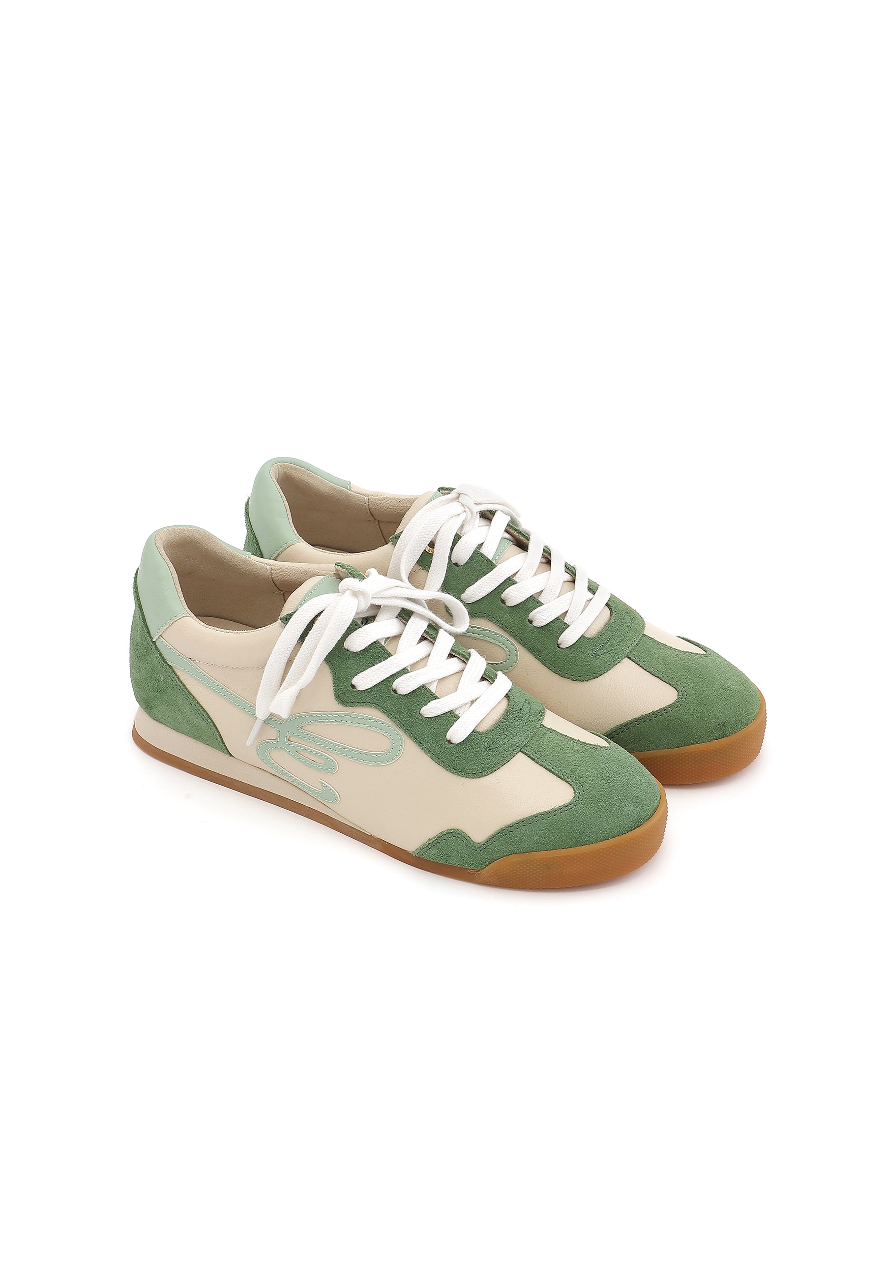 RAFAELLE - Baskets en cuir Vert