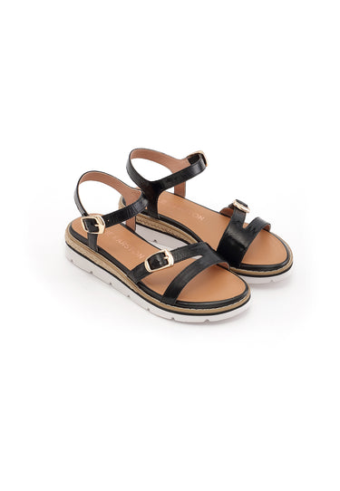 SIRA - Sandales Plateforme en Cuir Noir