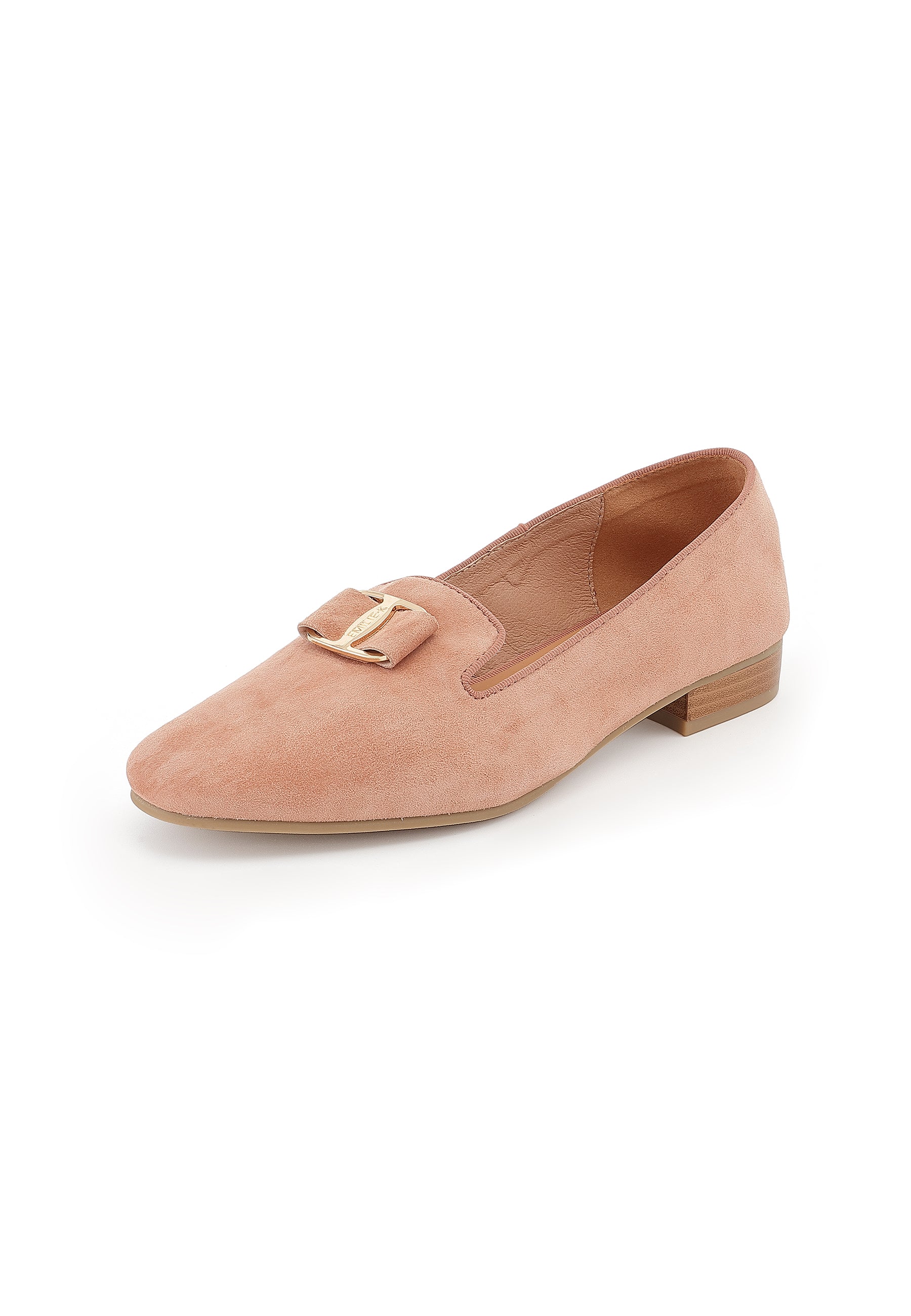 YUNI - Mocassins en cuir Rose Poudré à boucle