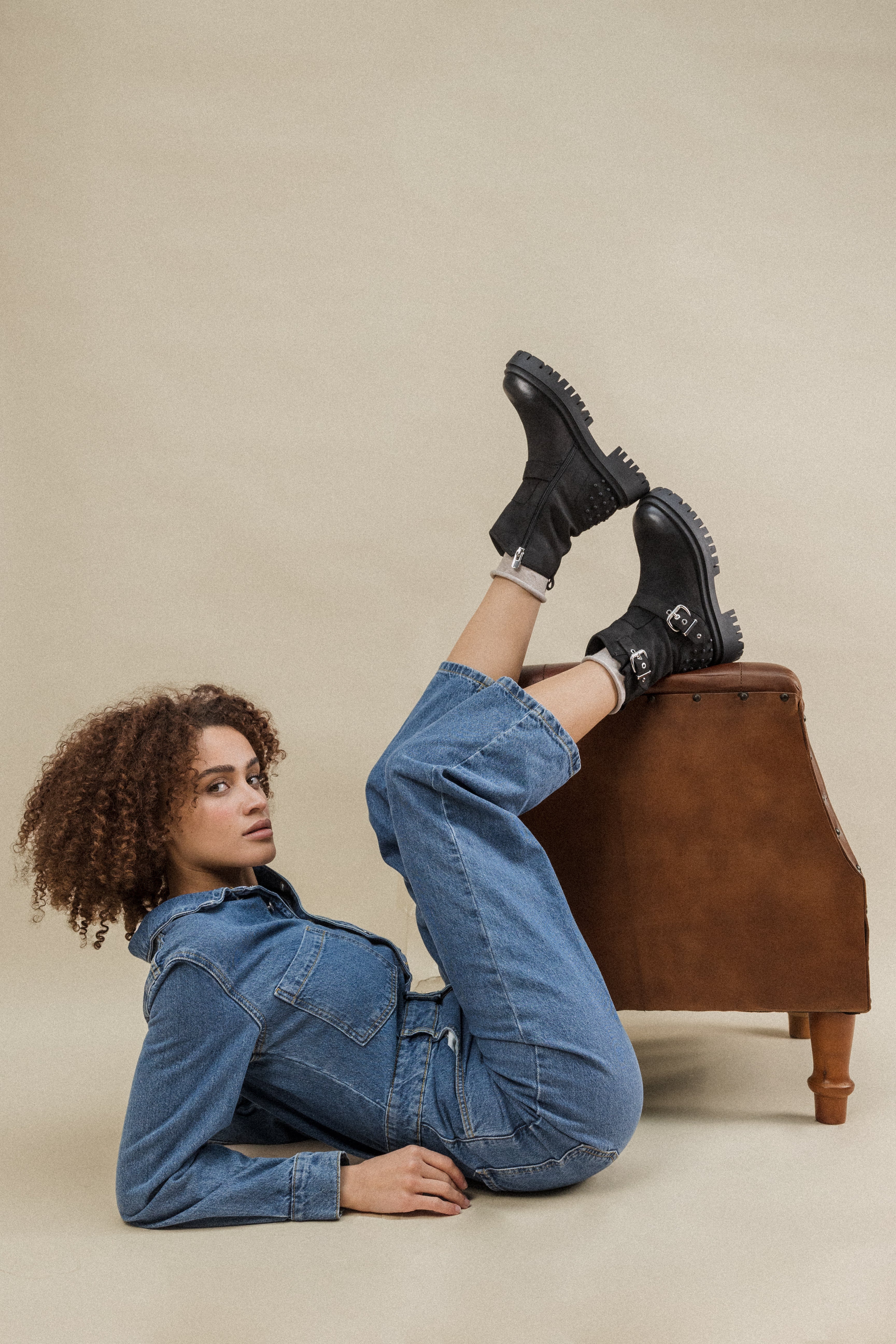 BOTTINES ADELYA - NOIR GRAINÉ