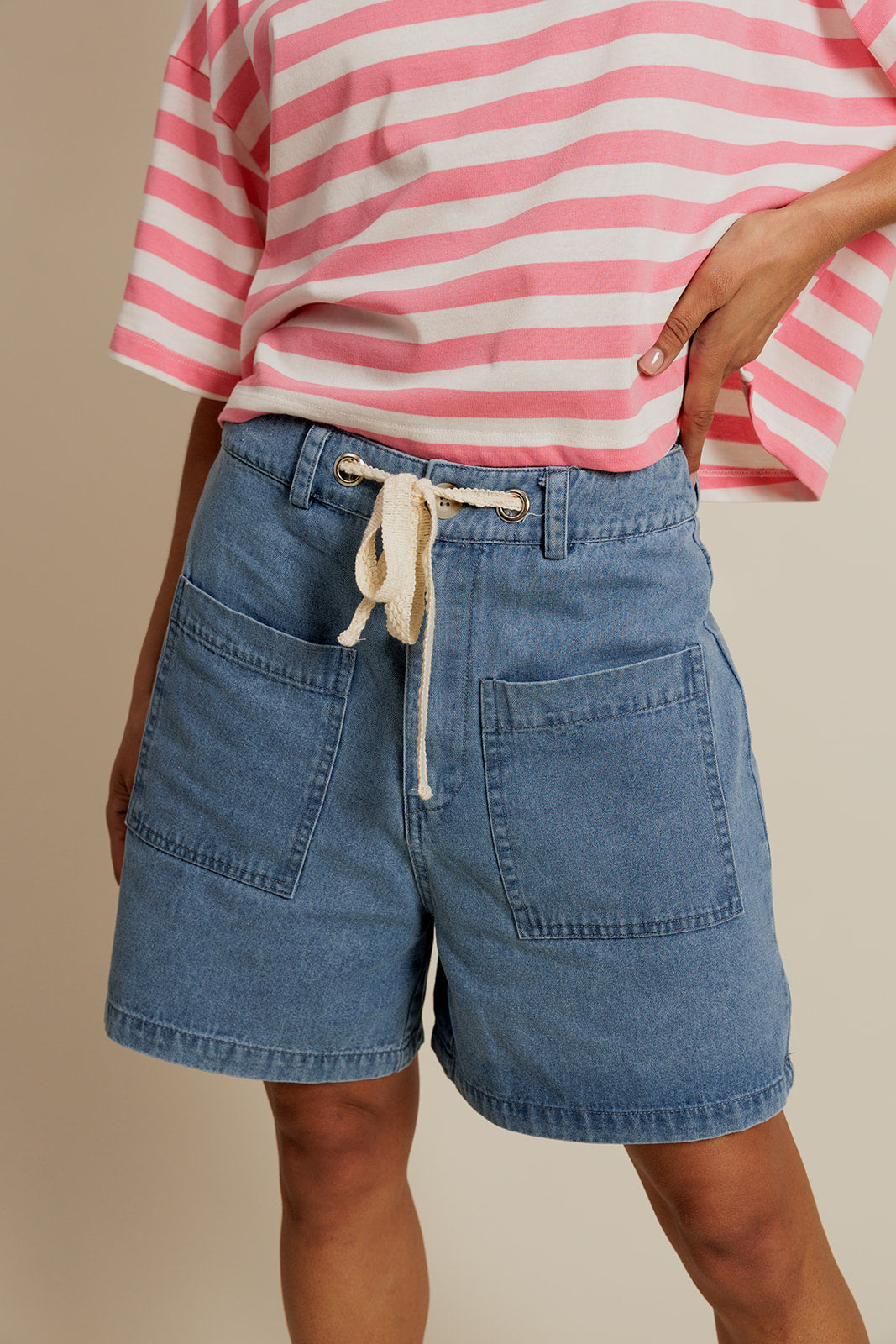AENOR - Short en Jean avec Cordon