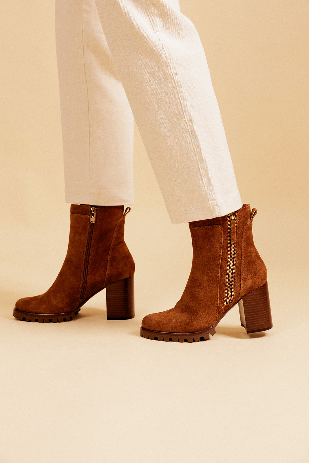 SILENE ANKLE BOOTS - COGNAC
