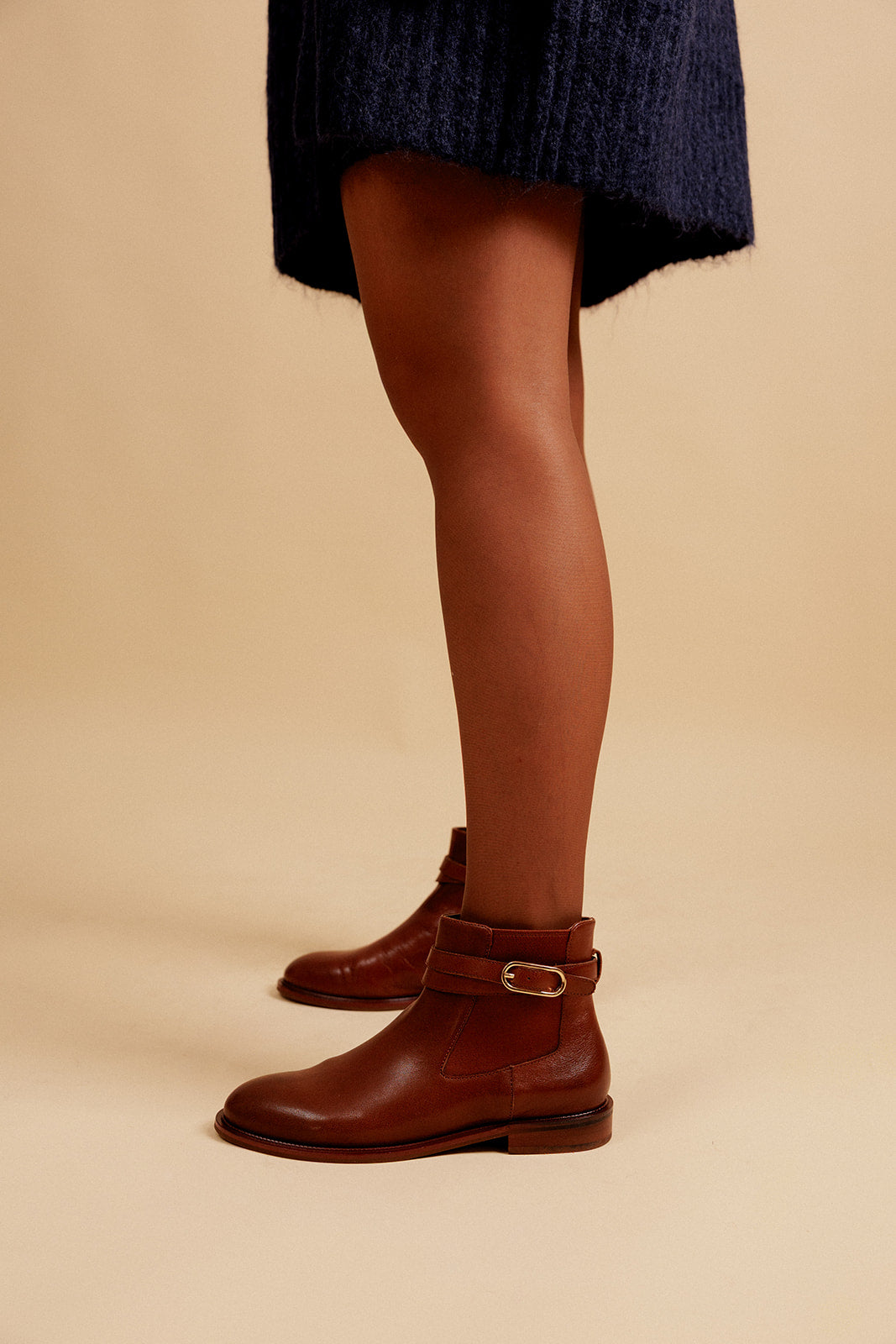 BOTTINES FREYA - COGNAC