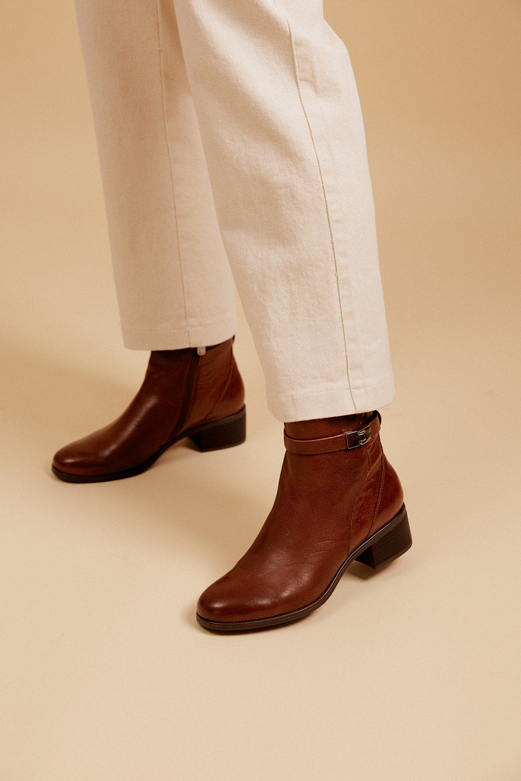 BOTTINES MARINE - MARRON