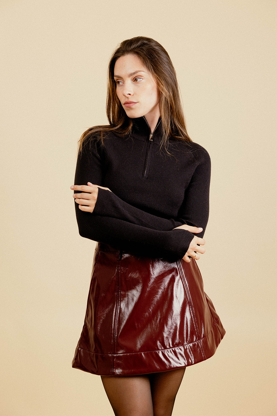 PENELOPE SKIRT - BURGUNDY